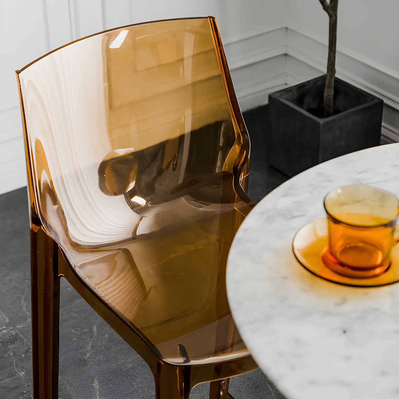 Modern Acrylic Transparent Chic Rectangle Durable Bar Stool Image - 4 | homeyfad