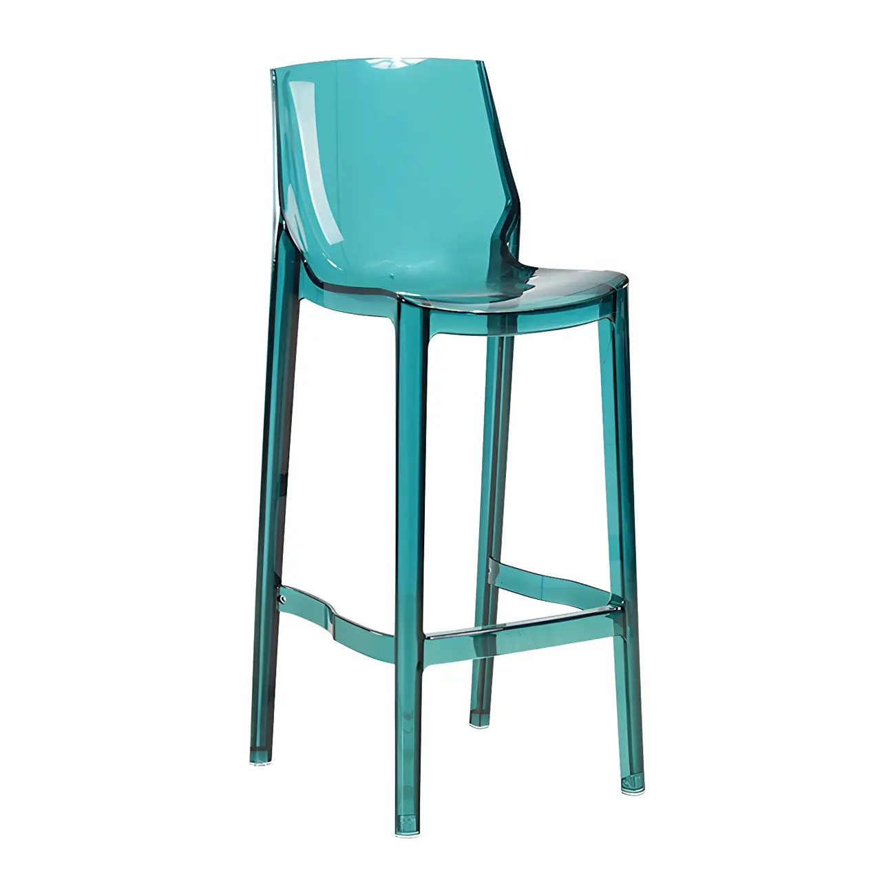 Modern Acrylic Transparent Chic Rectangle Durable Bar Stool Image - 19 | homeyfad