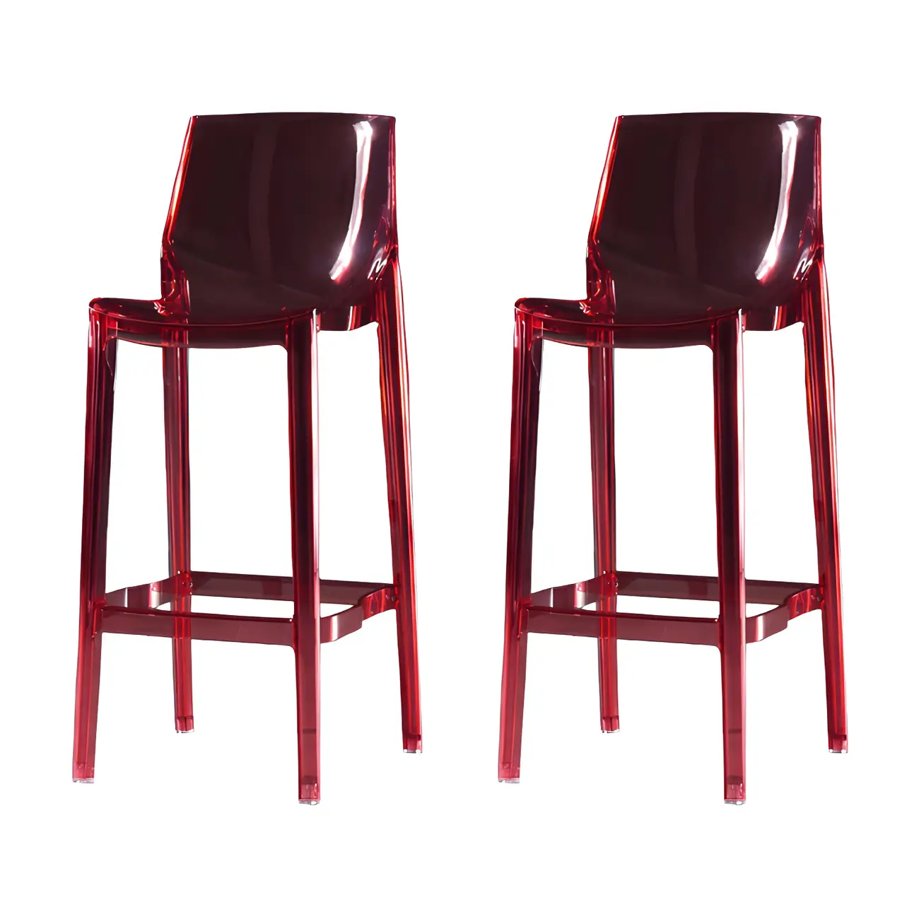 Modern Acrylic Transparent Chic Rectangle Durable Bar Stool Image - 17 | homeyfad