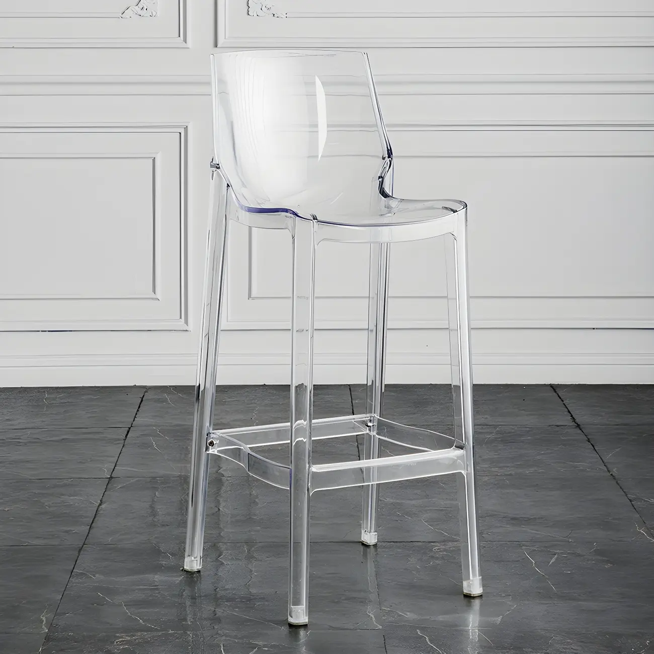 Modern Acrylic Transparent Chic Rectangle Durable Bar Stool Image - 23 | homeyfad