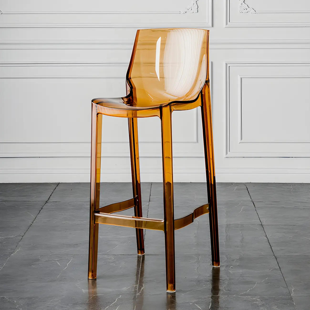 Modern Acrylic Transparent Chic Rectangle Durable Bar Stool Image - 12 | homeyfad