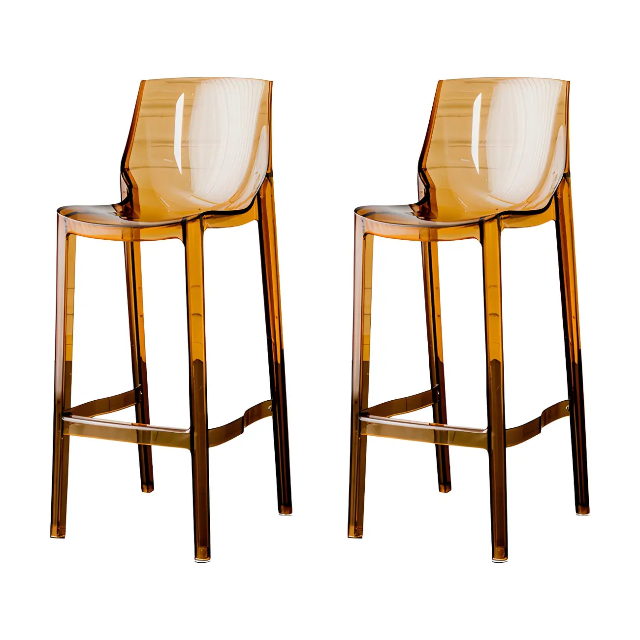 Modern Acrylic Transparent Chic Rectangle Durable Bar Stool Image - 18 | homeyfad