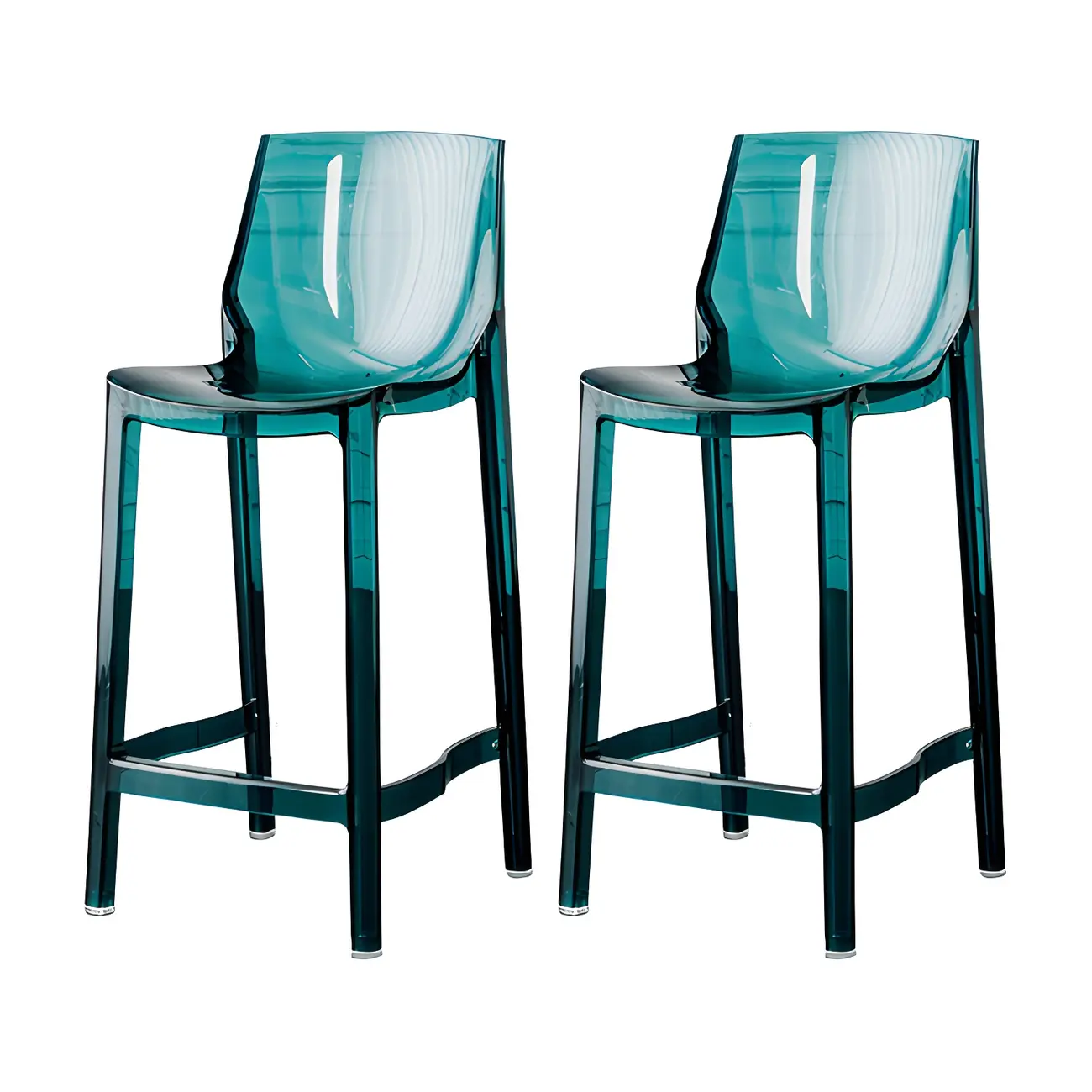 Modern Acrylic Transparent Chic Rectangle Durable Bar Stool Image - 20 | homeyfad
