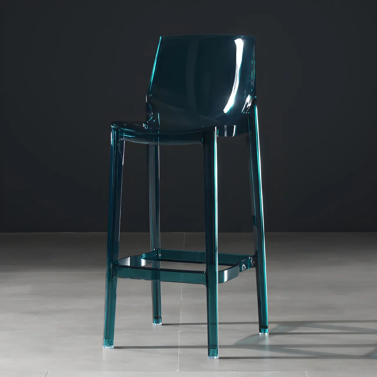 Modern Acrylic Transparent Chic Rectangle Durable Bar Stool Image - 13 | homeyfad