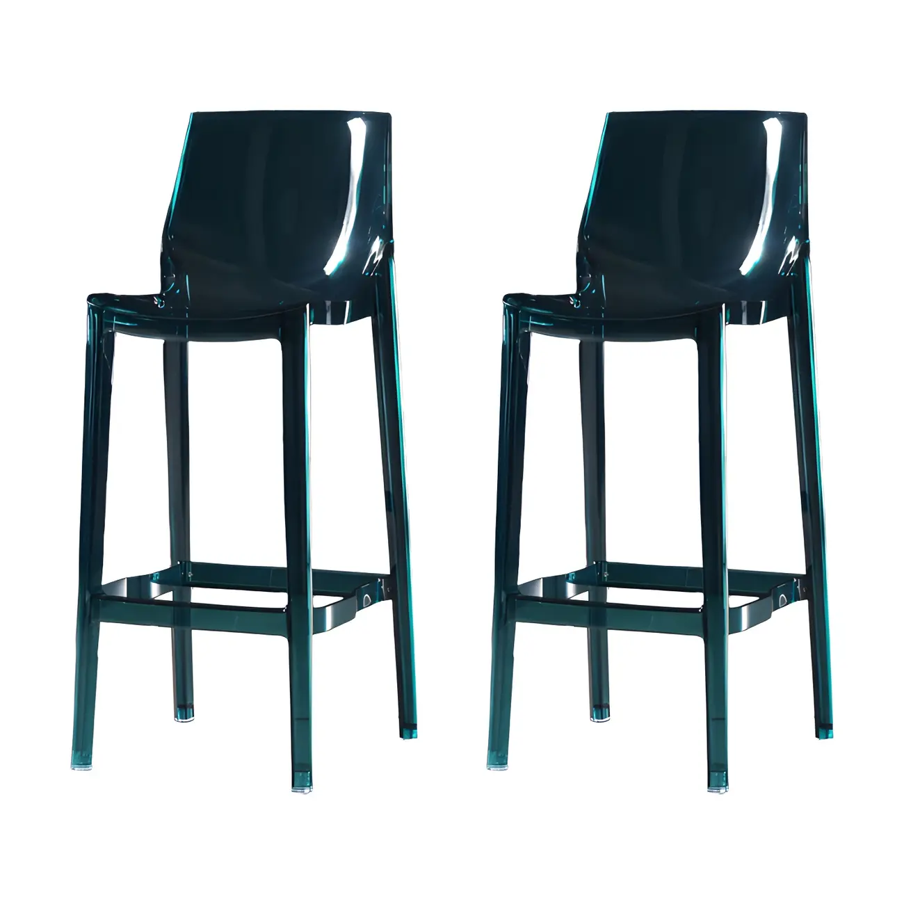 Modern Acrylic Transparent Chic Rectangle Durable Bar Stool Image - 21 | homeyfad