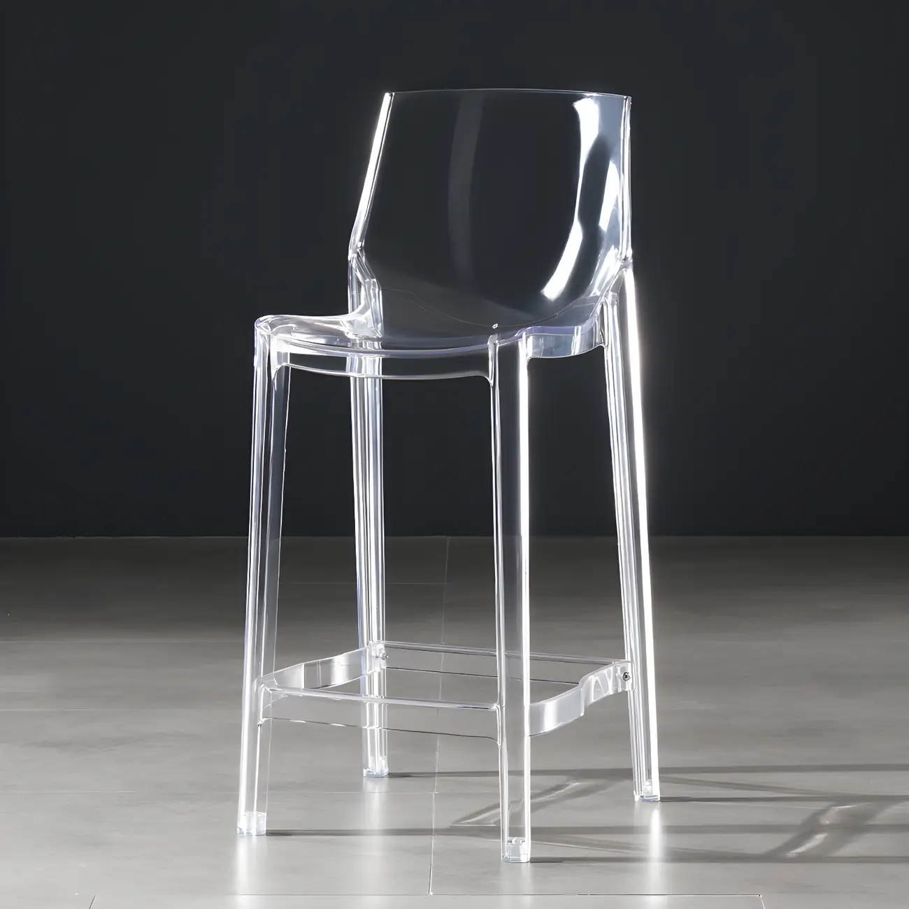 Modern Acrylic Transparent Chic Rectangle Durable Bar Stool Image - 14 | homeyfad