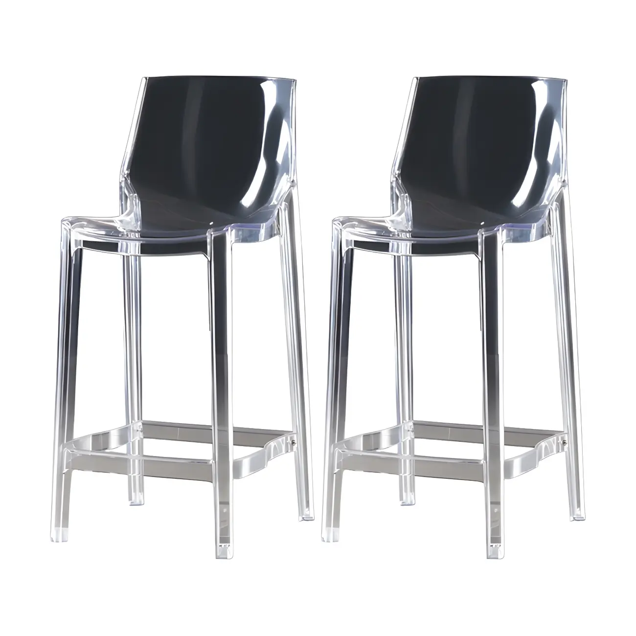 Modern Acrylic Transparent Chic Rectangle Durable Bar Stool Image - 22 | homeyfad