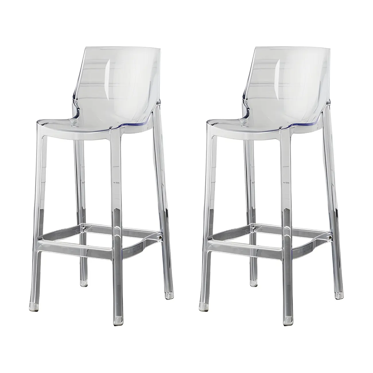 Modern Acrylic Transparent Chic Rectangle Durable Bar Stool Image - 24 | homeyfad