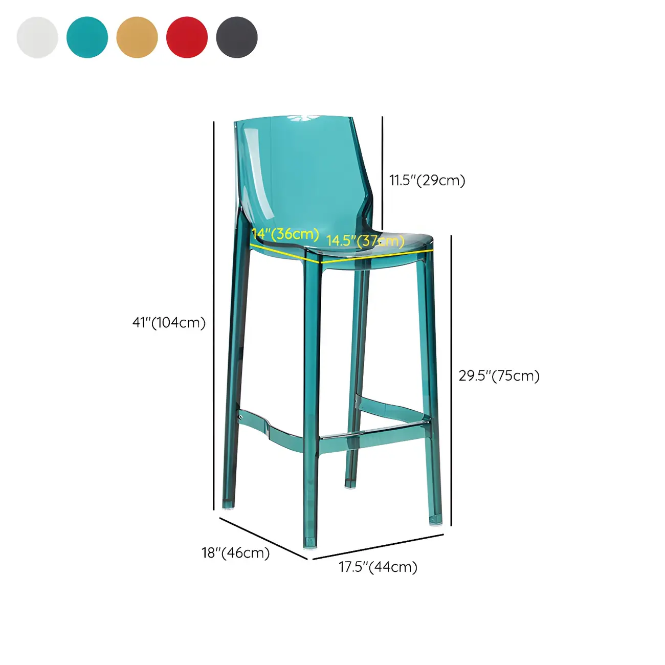 Modern Acrylic Transparent Chic Rectangle Durable Bar Stool Image - 26 | homeyfad