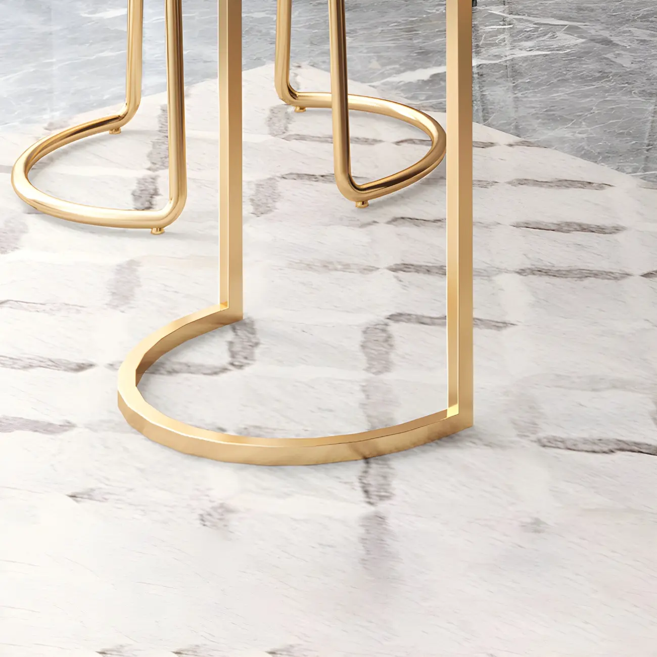 Modern Adjustable Bar Table with Wine Cabinet for Home Image - 9 | homeyfad