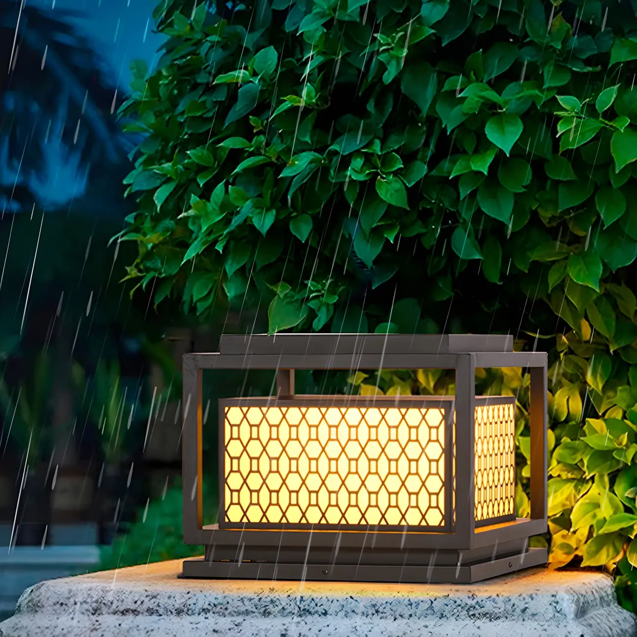 Metal Grid Cage Solar Post Cap Light Image - 12 | homeyfad