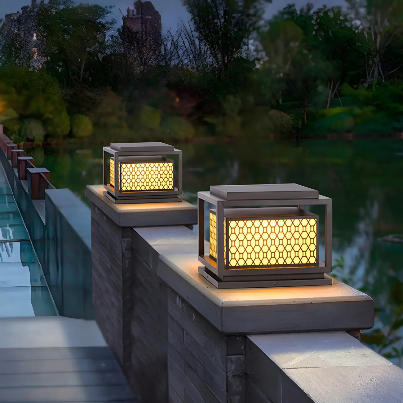 Metal Grid Cage Solar Post Cap Light Image - 13 | homeyfad