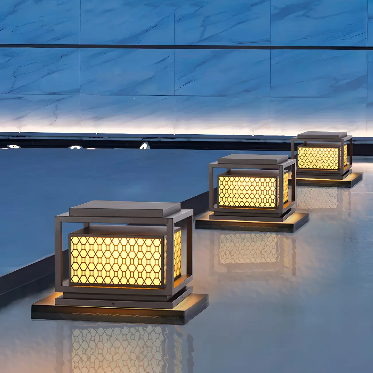 Metal Grid Cage Solar Post Cap Light Image - 14 | homeyfad