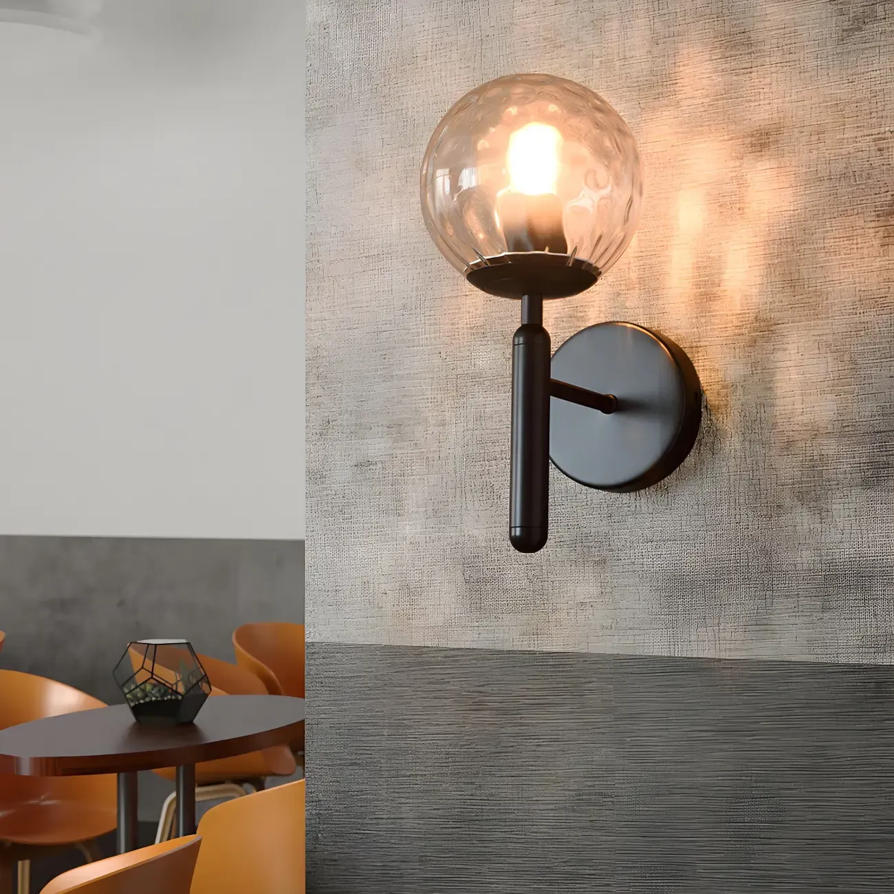 Globe Minimalist Wall Lamp Perfect for Washroom Image - 2