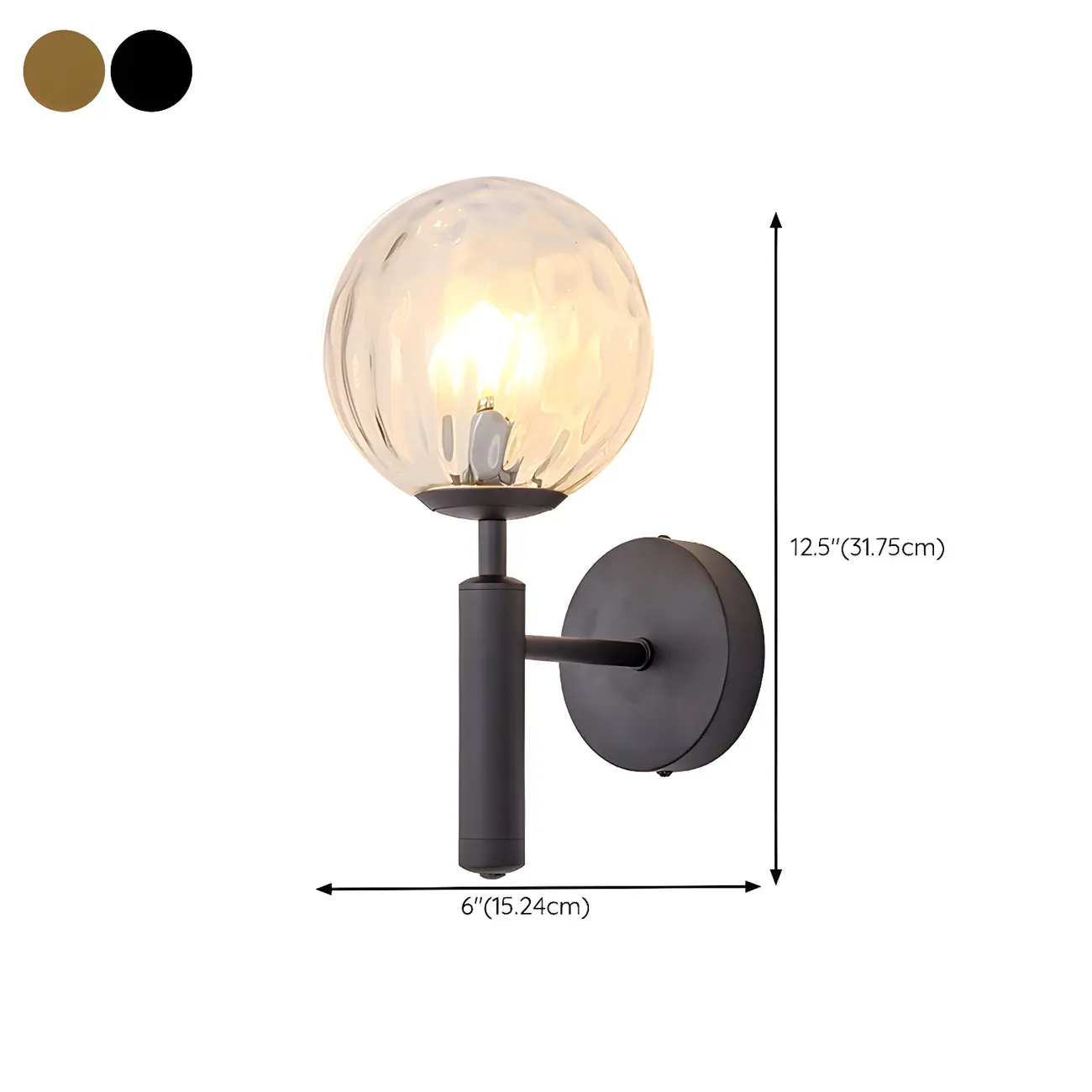 Globe Minimalist Wall Lamp Perfect for Washroom #size | homeyfad