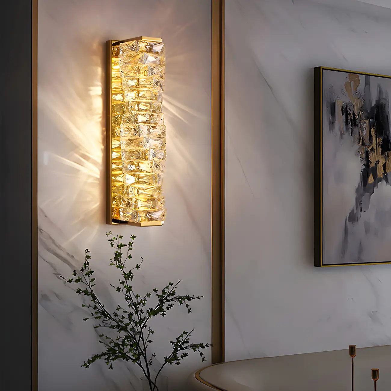 Glamorous Crystal Vanity Light Dimmable LED for Bathroom Wall | homeyfad