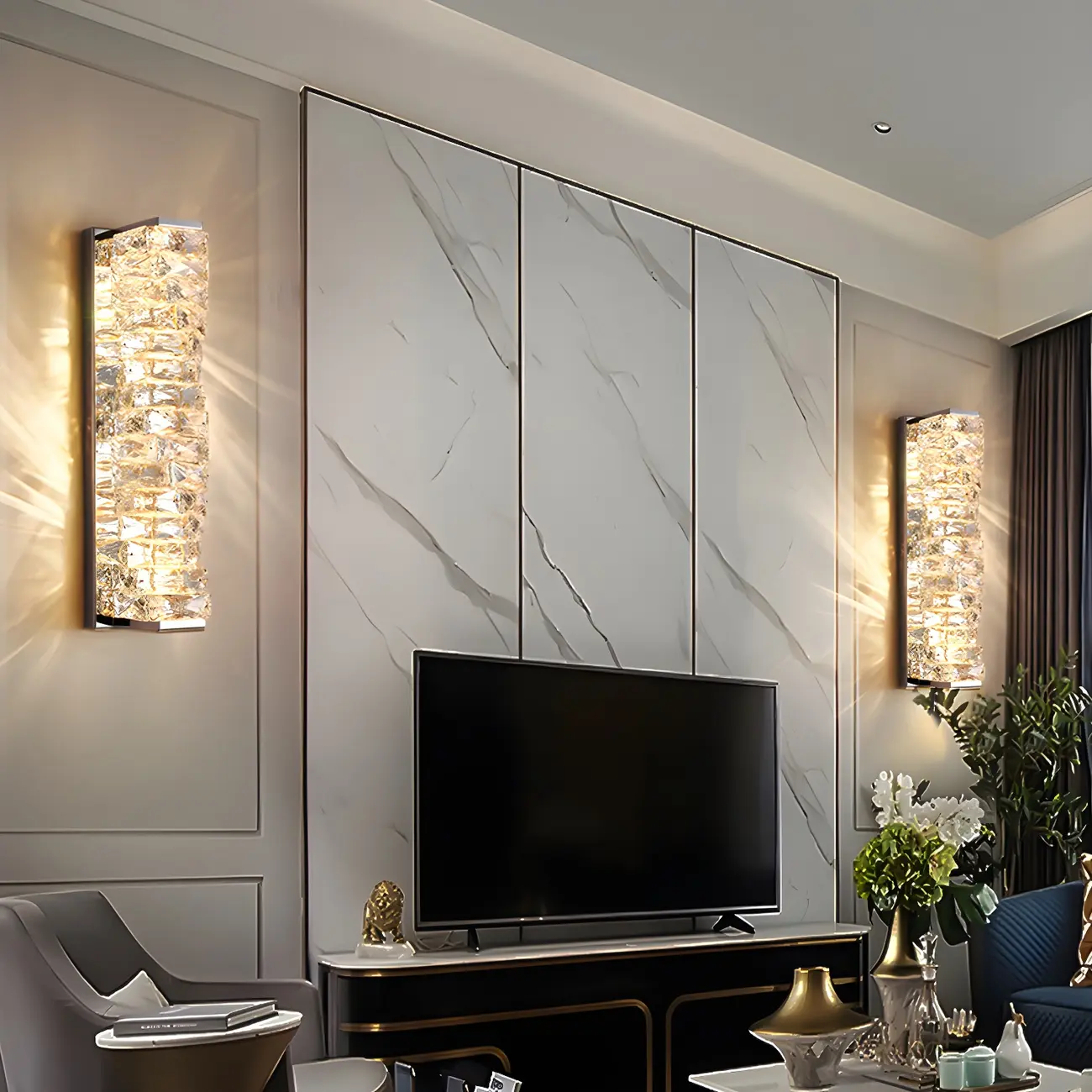 Glamorous Crystal Vanity Light Dimmable LED for Bathroom Wall | homeyfad