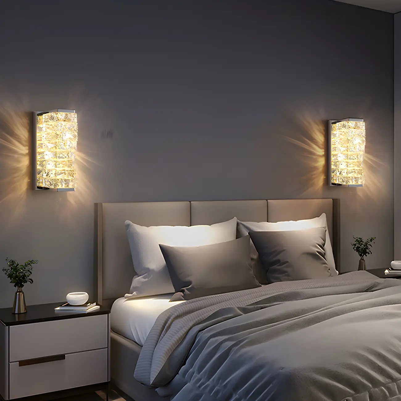 Glamorous Crystal Vanity Light Dimmable LED for Bathroom Wall | homeyfad