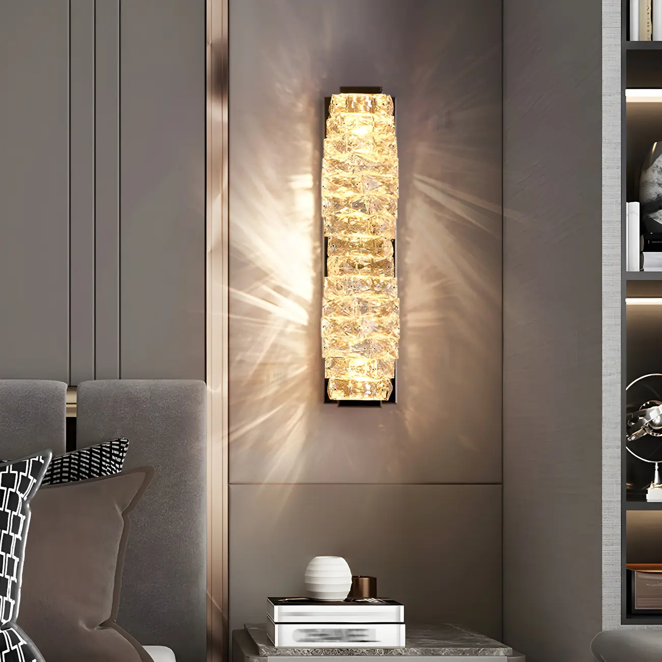 Glamorous Crystal Vanity Light Dimmable LED for Bathroom Wall | homeyfad
