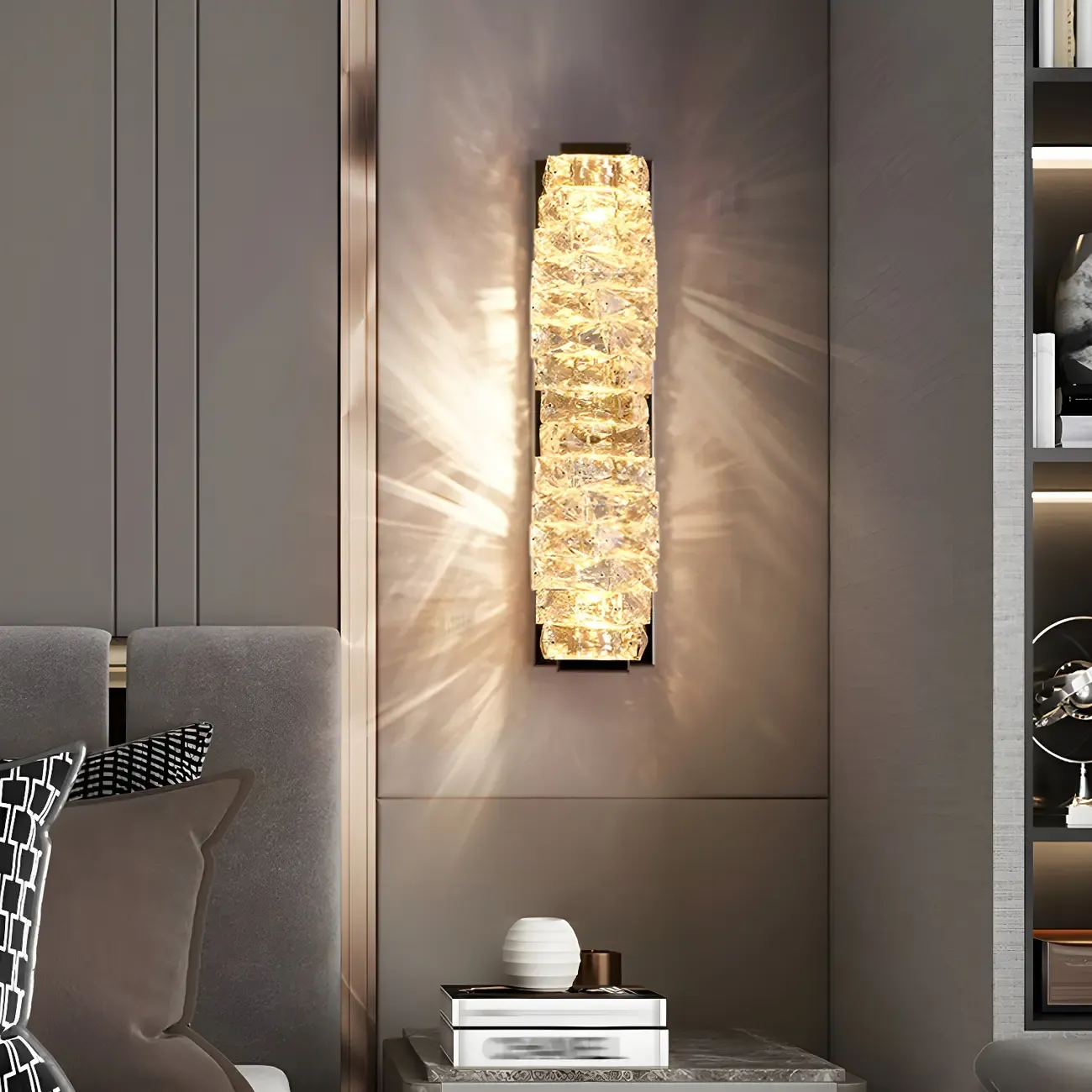 Glamorous Crystal Vanity Light Dimmable LED for Bathroom Wall