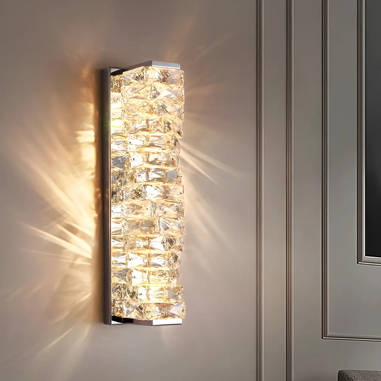 Glamorous Crystal Vanity Light Dimmable LED for Bathroom Wall | homeyfad