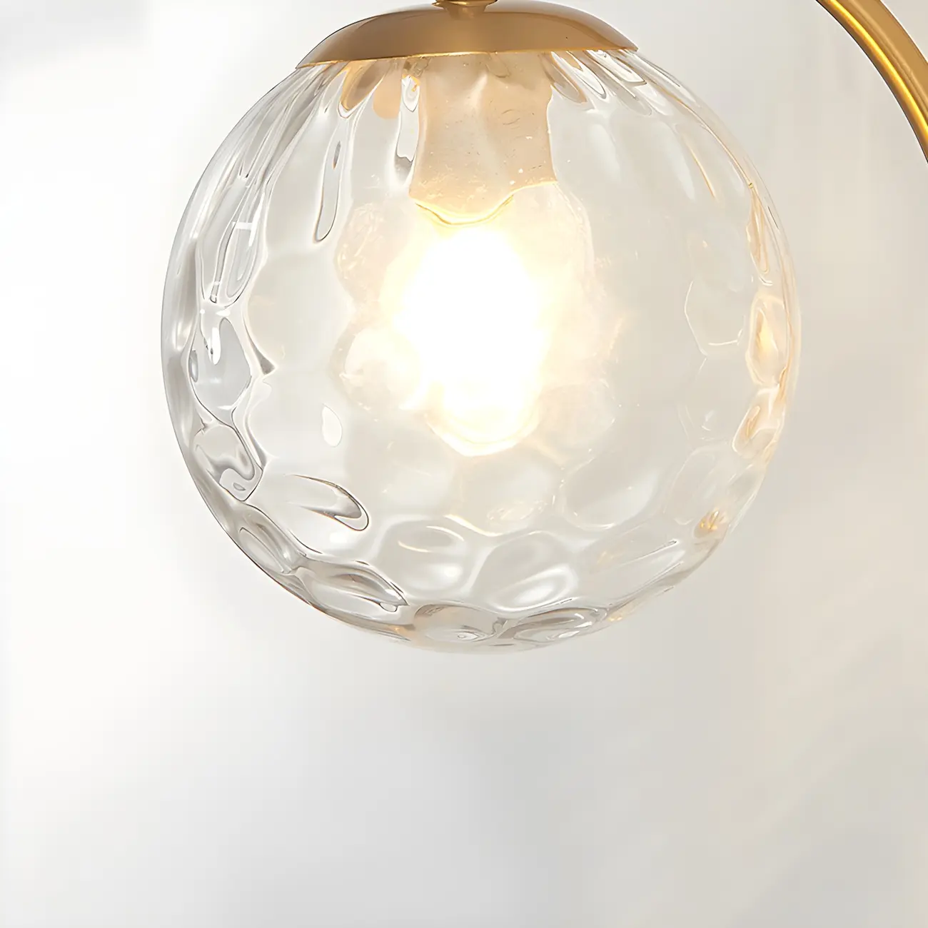 Mini Modern Globe Glass Metal Arc Vanity Wall Light Image - 19 | homeyfad