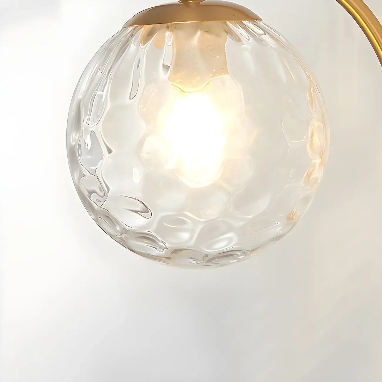 Mini Modern Globe Glass Metal Arc Vanity Wall Light Image - 19