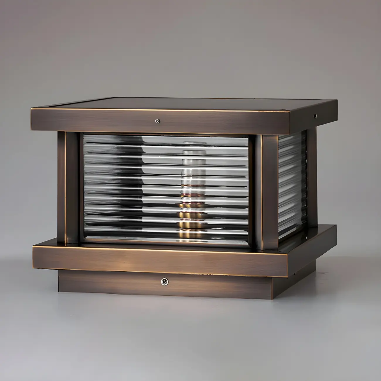 Modern Metal Glass Square Wired Post Cap Light Image - 10 | homeyfad