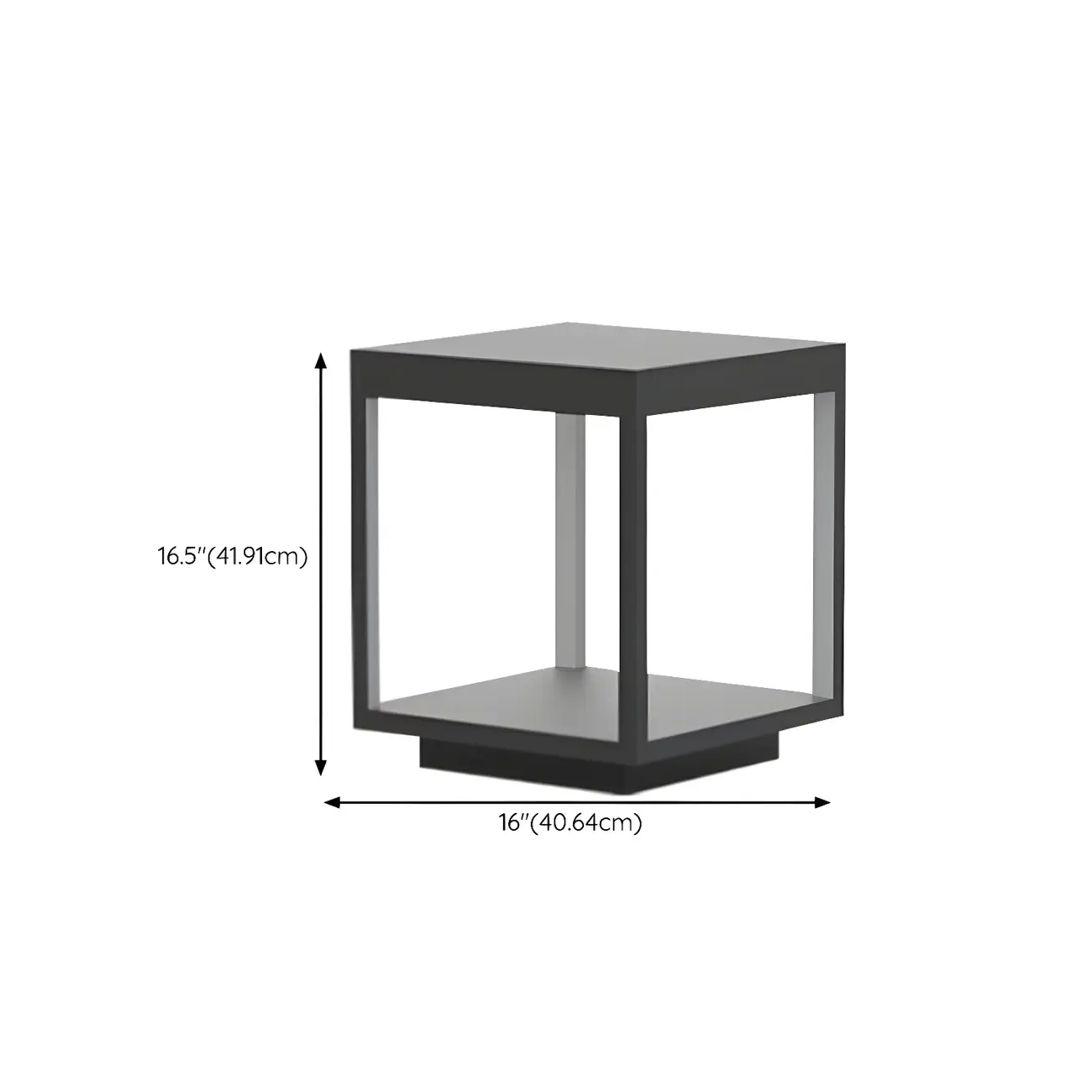 Black Metal Open Cube Ambient Post Cap Light Image - 13 | homeyfad