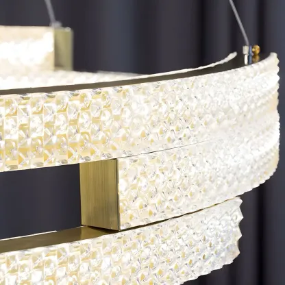 Artistic Modern Gold Oval Pendant Light for Kitchen Image - 4