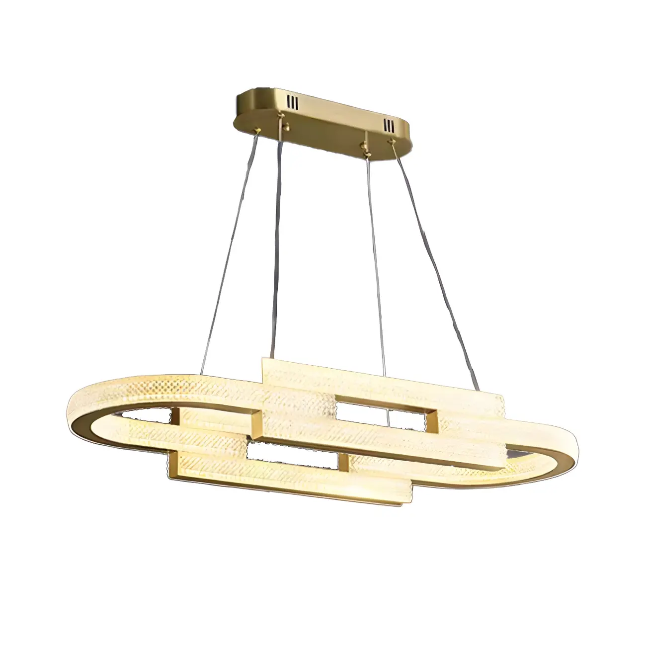 Artistic Modern Gold Oval Pendant Light for Kitchen Image - 5 | homeyfad