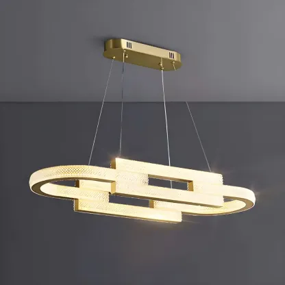 Artistic Modern Gold Oval Pendant Light for Kitchen Image - 6