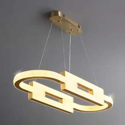Artistic Modern Gold Oval Pendant Light for Kitchen Image - 8