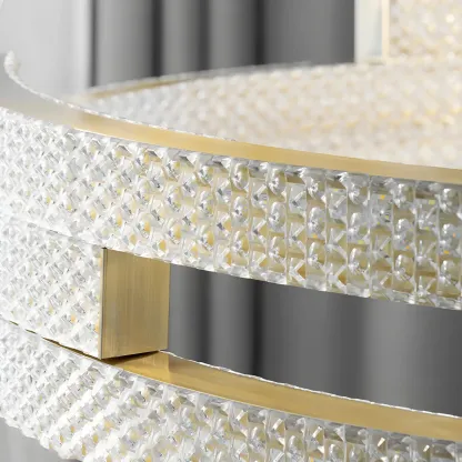 Artistic Modern Gold Oval Pendant Light for Kitchen Image - 9