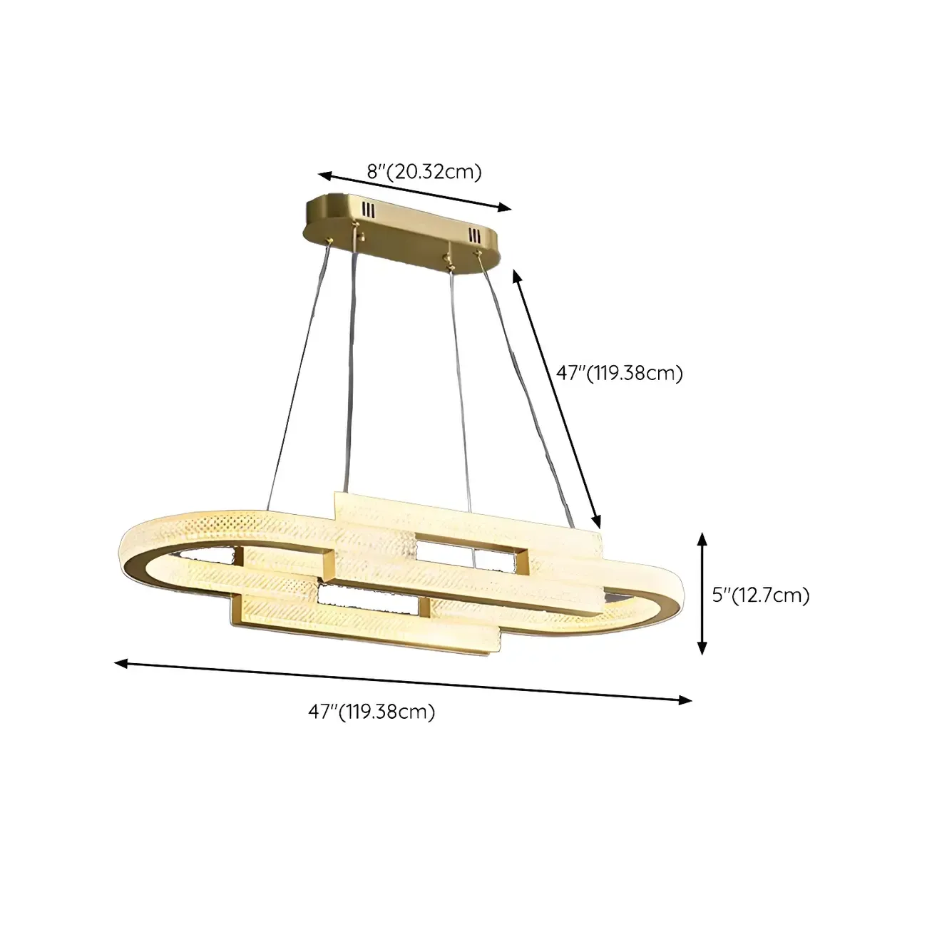 Artistic Modern Gold Oval Pendant Light for Kitchen Image - 12