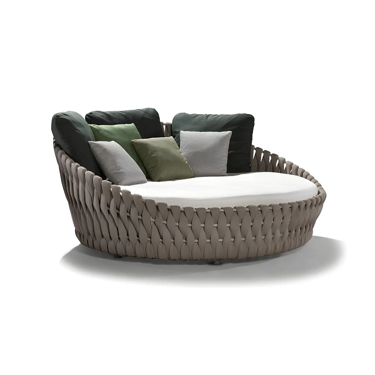 Country Outdoor Round Daybed in All Weather Image - 2 | homeyfad