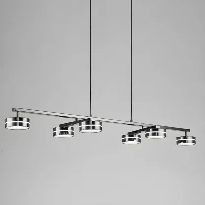 Modern Black LED Metal Linear Pendant for Kitchen Area Image - 9
