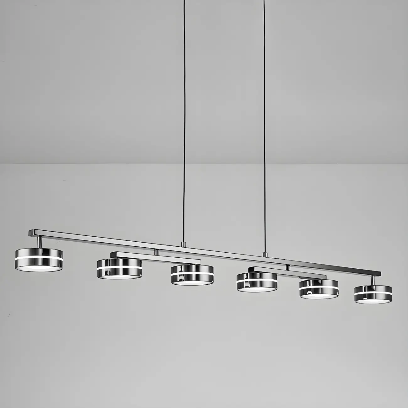 Modern Black LED Metal Linear Pendant for Kitchen Area Image - 10 | homeyfad