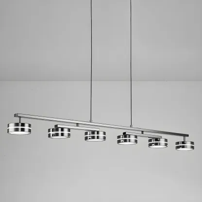 Modern Black LED Metal Linear Pendant for Kitchen Area Image - 10