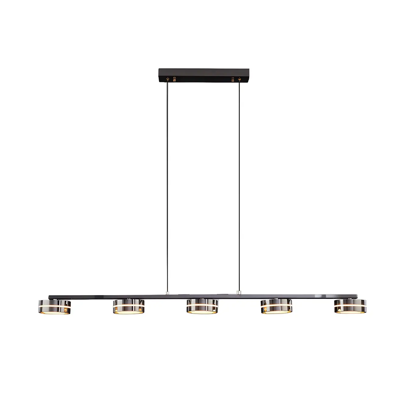 Modern Black LED Metal Linear Pendant for Kitchen Area Image - 11 | homeyfad