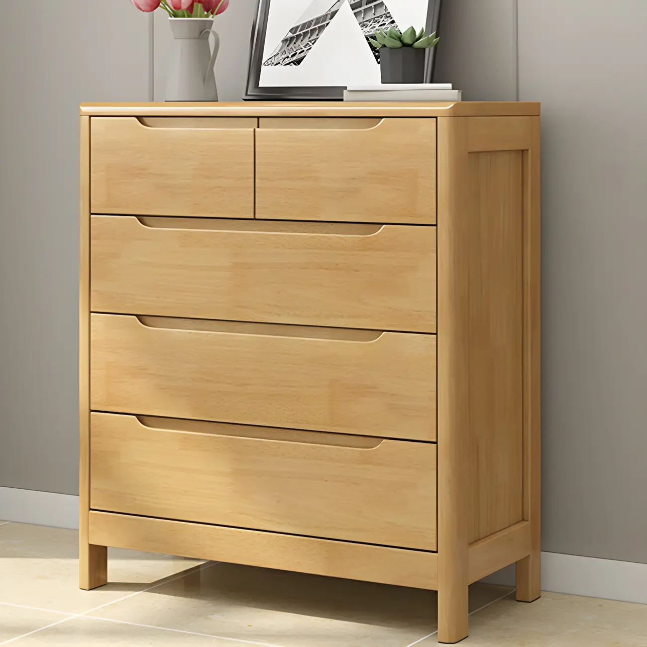 Minimalist Natural Wooden Dressers with Storage for Home Image - 5 | homeyfad