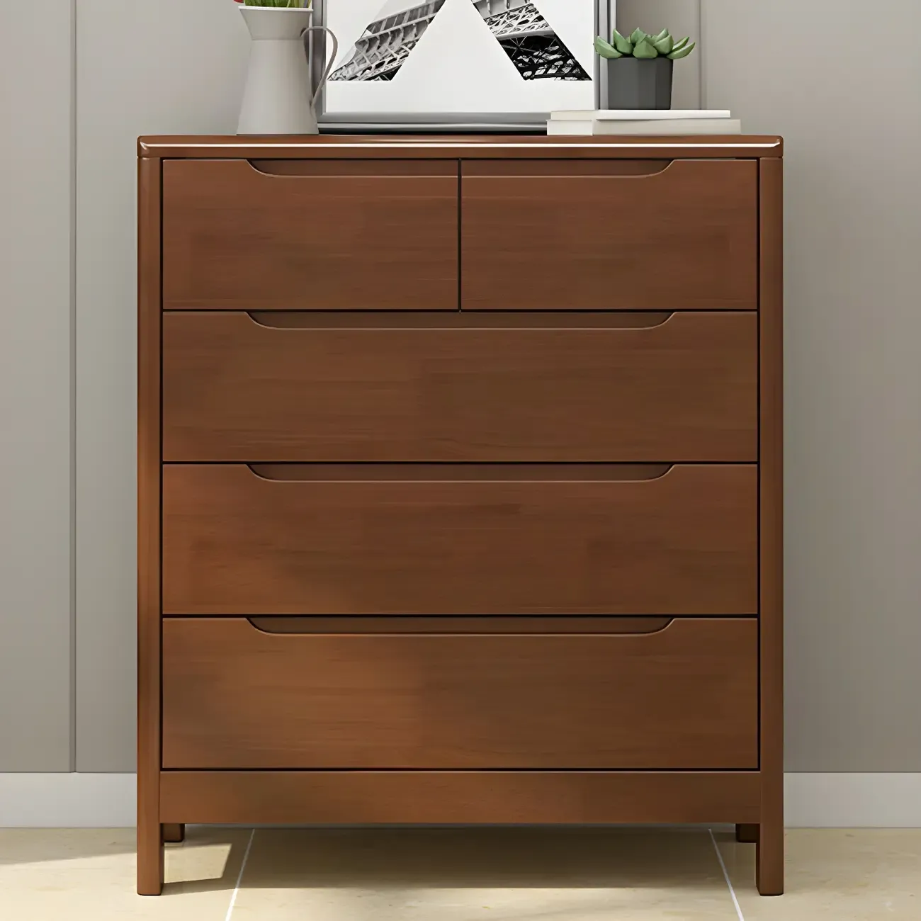 Minimalist Natural Wooden Dressers with Storage for Home Image - 6