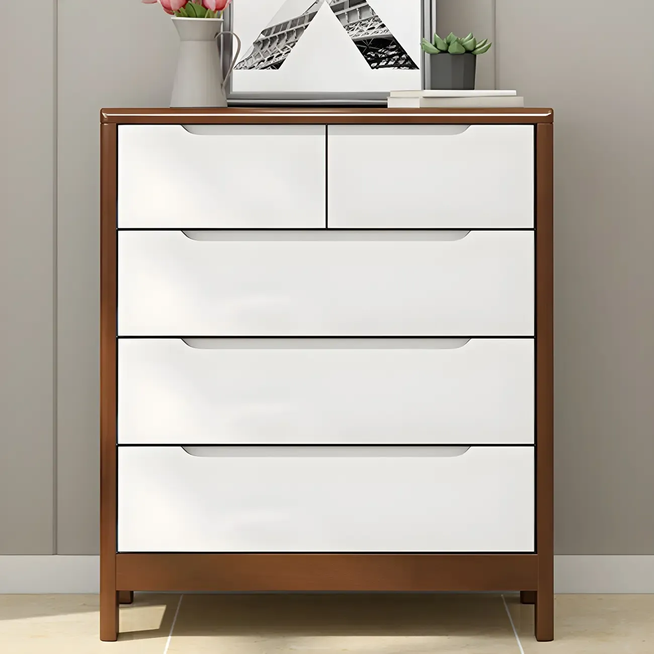 Minimalist Natural Wooden Dressers with Storage for Home Image - 9