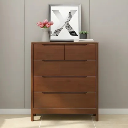 Minimalist Natural Wooden Dressers with Storage for Home Image - 10
