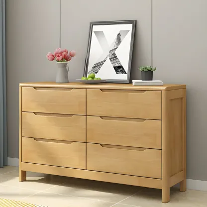 Minimalist Natural Wooden Dressers with Storage for Home Image - 12
