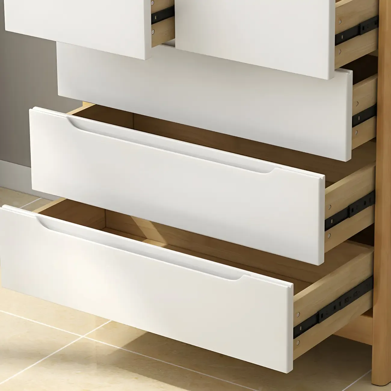 Minimalist Natural Wooden Dressers with Storage for Home Image - 16
