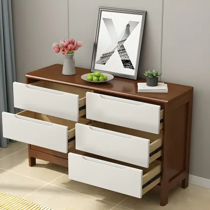 Minimalist Natural Wooden Dressers with Storage for Home Image - 4