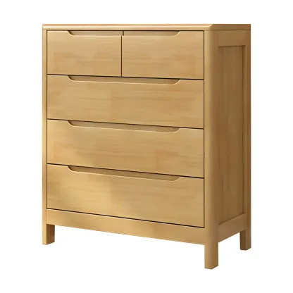 Minimalist Natural Wooden Dressers with Storage for Home Image - 20