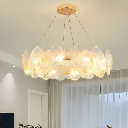 Modern Gold Shell Chandelier for Living Room Image - 2