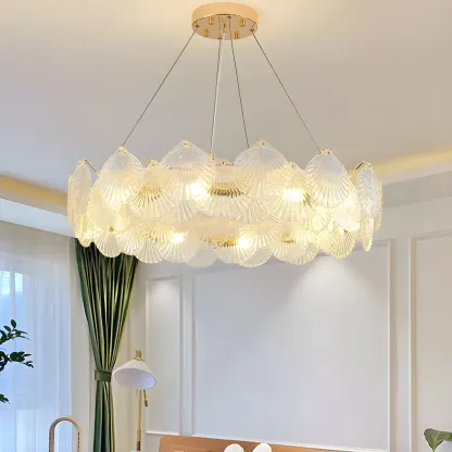 Modern Gold Shell Chandelier for Living Room Image - 6